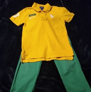 Boys Size 7 Yellow Ralph Lauren Polo shirt.